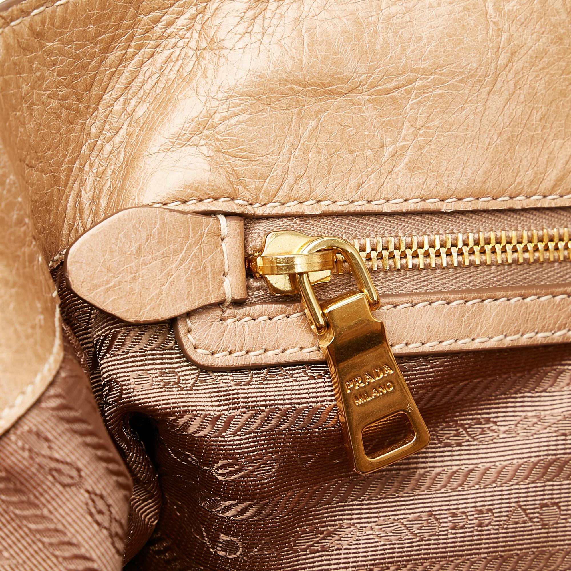 Prada Vitello Lux Leather Satchel (SHG-27634)