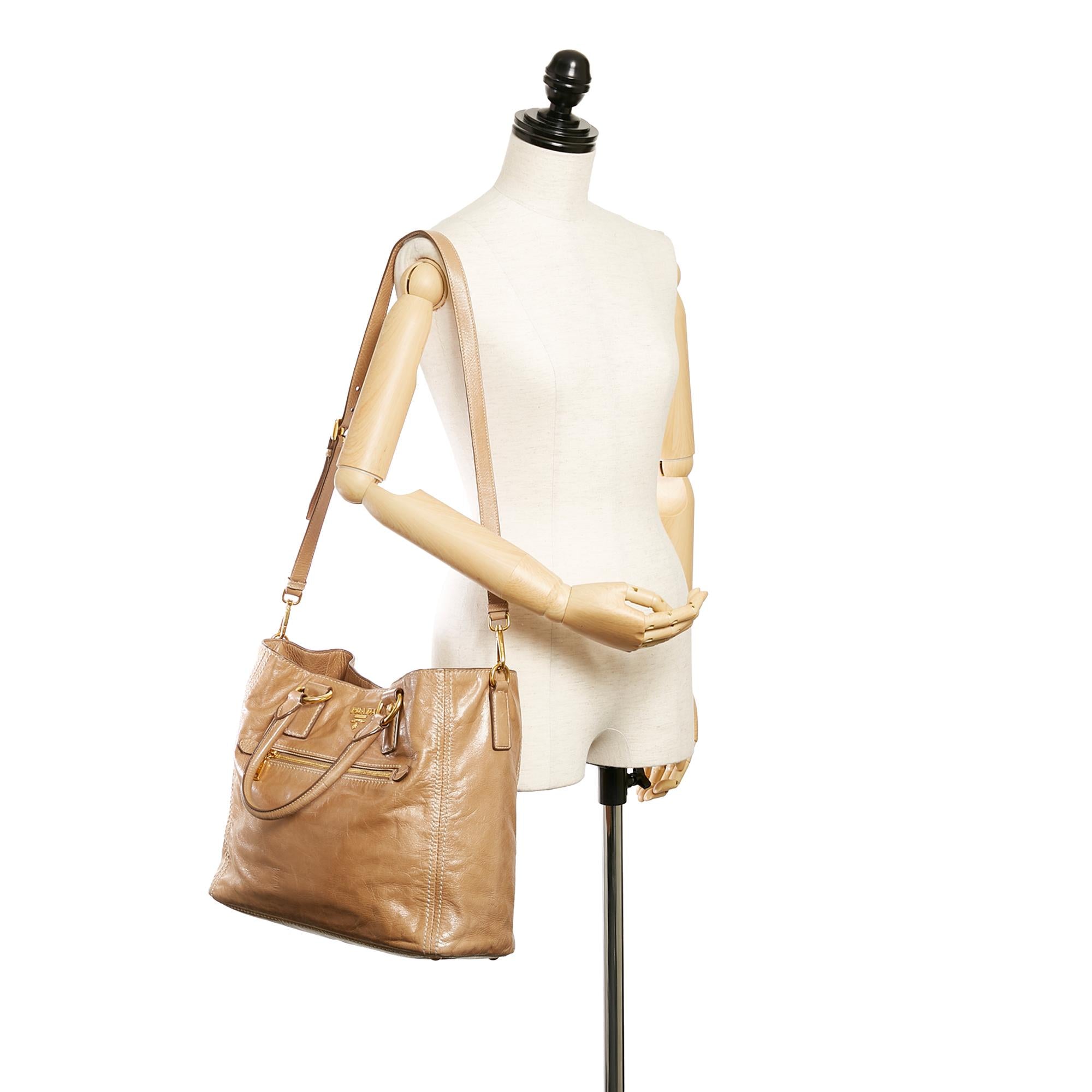 Prada Vitello Lux Leather Satchel (SHG-27634)