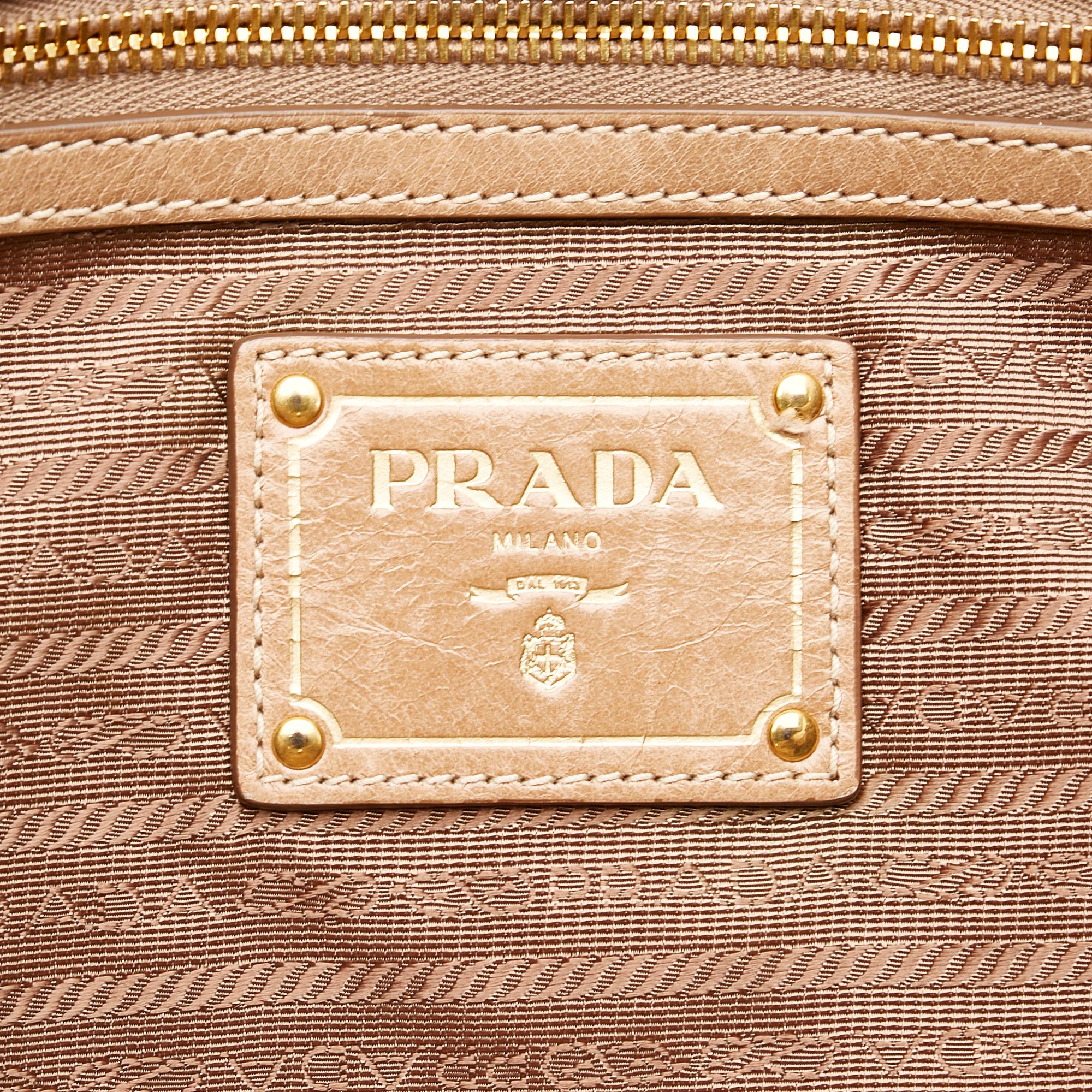 Prada Vitello Lux Leather Satchel (SHG-27634)