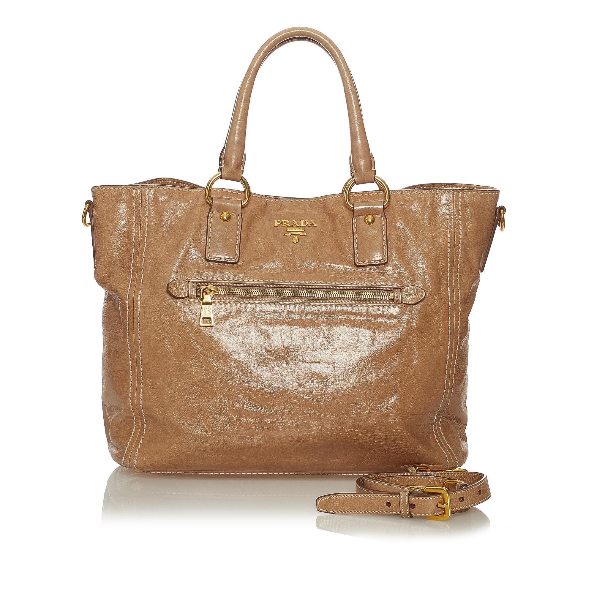 Prada Vitello Lux Leather Satchel (SHG-27634)