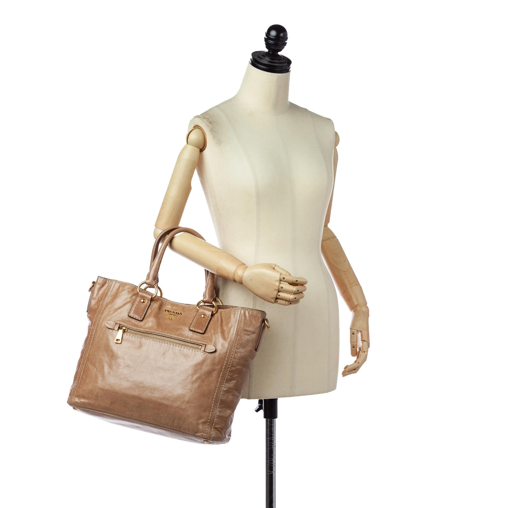 Prada Vitello Shine Leather Satchel (SHG-32508)