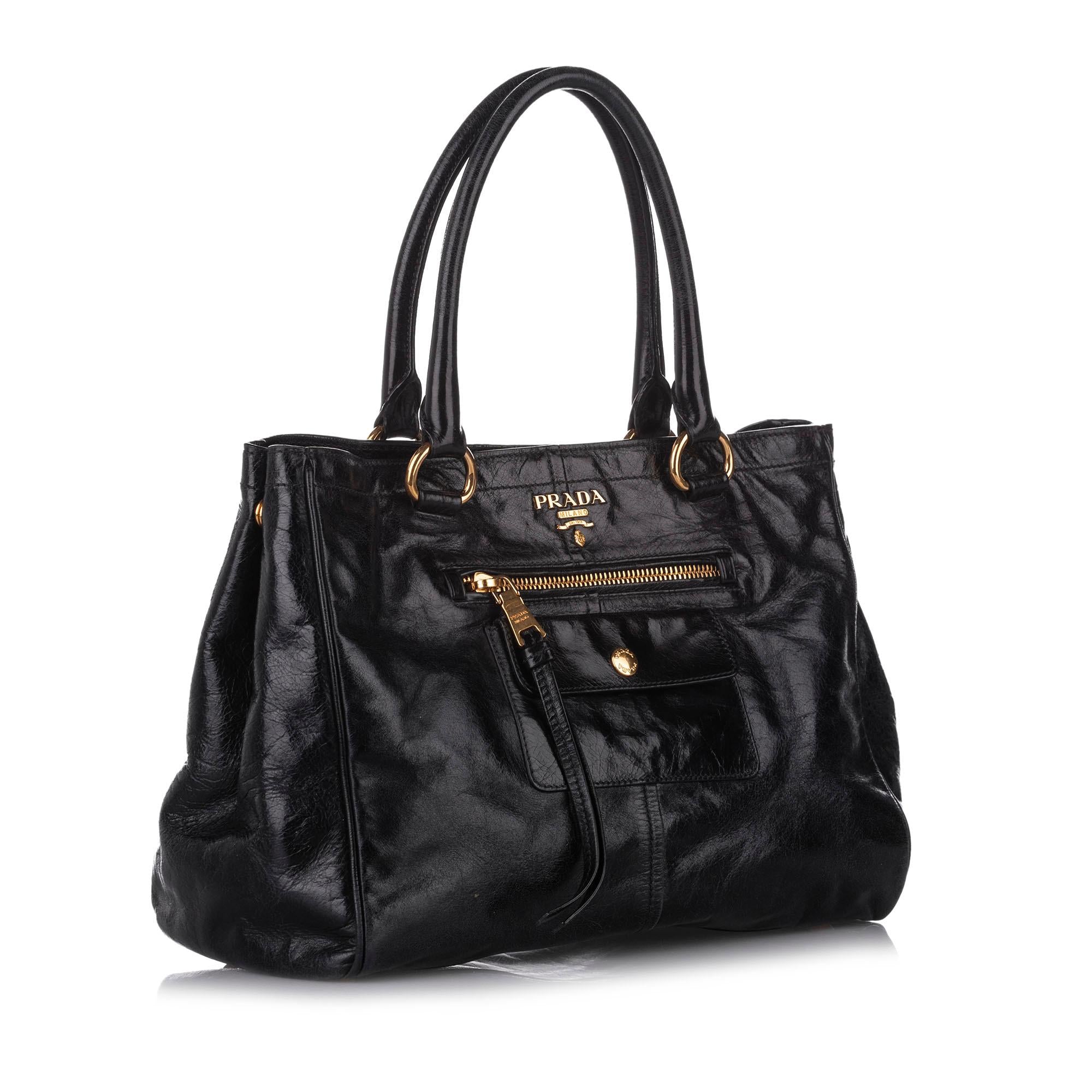 Prada Vitello Shine Satchel (SHG-18698)