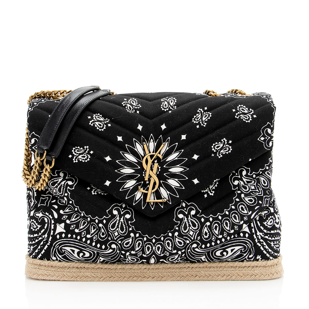 Saint Laurent Bandana Print LouLou Medium Shoulder Bag (SHF-14678)