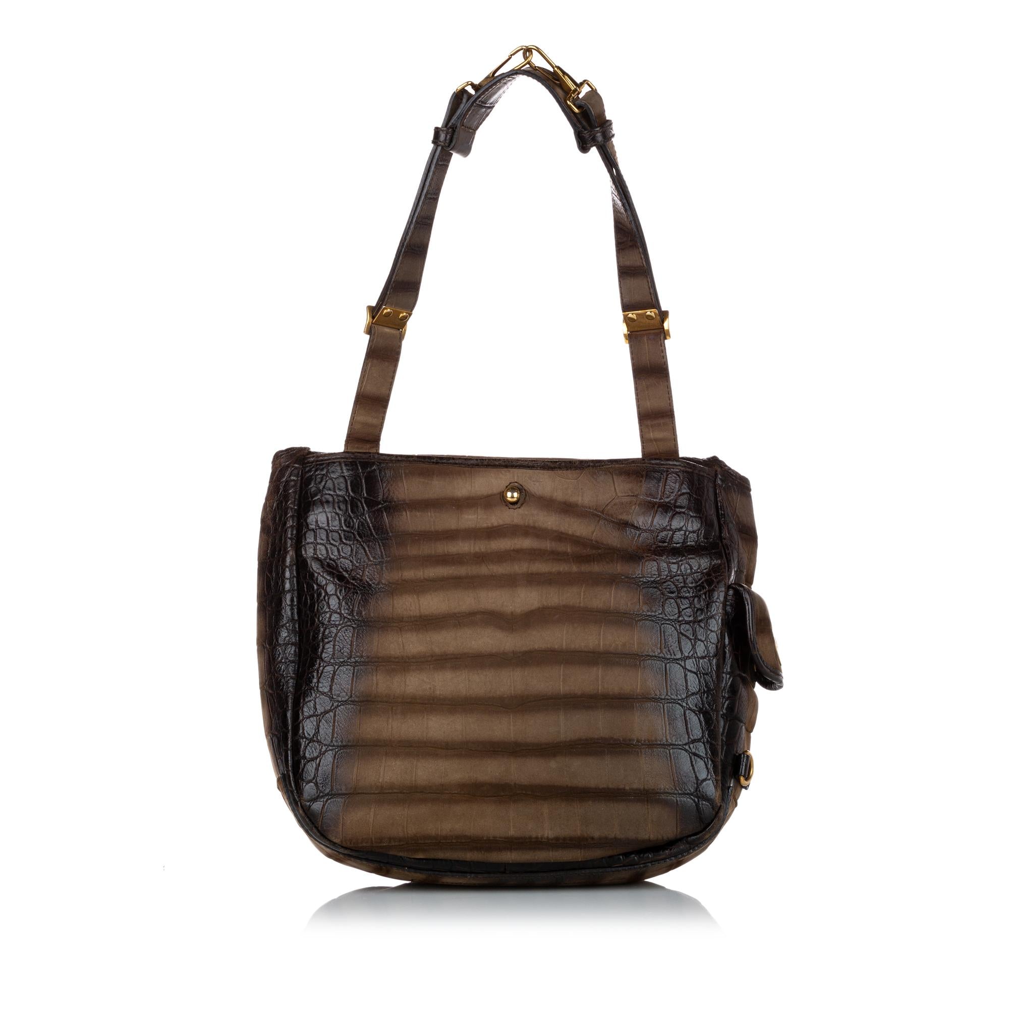 Saint Laurent Besace Embossed Nubuck Leather Flap Bag (SHG-29229)