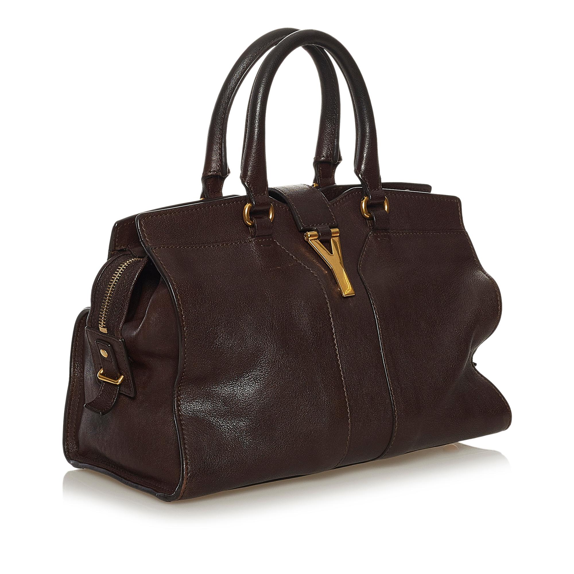 Saint Laurent Cabas Chyc Ligne Leather Satchel (SHG-35799)