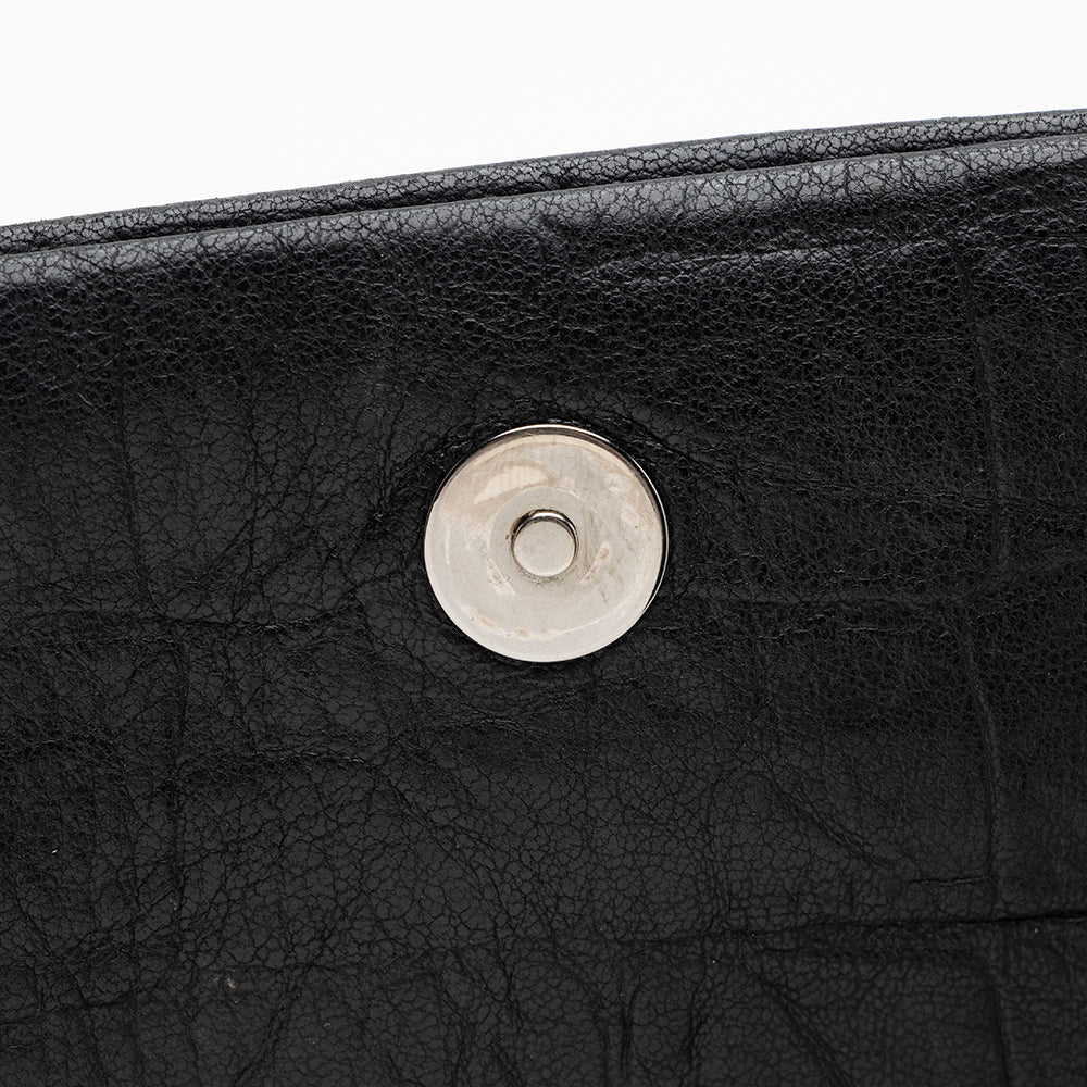 Saint Laurent Calfskin Croc Embossed West Hollywood Flap Bag (SHF-17898)