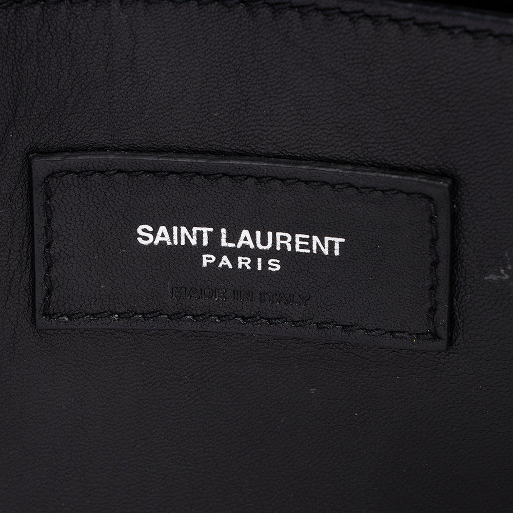 Saint Laurent Calfskin Croc Embossed West Hollywood Flap Bag (SHF-17898)