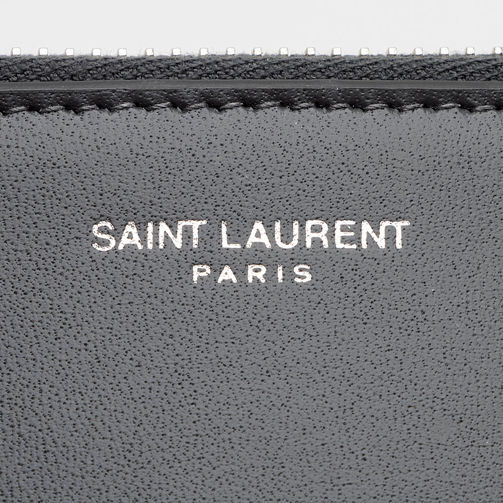 Saint Laurent Calfskin Zip Pouch (SHF-22031)