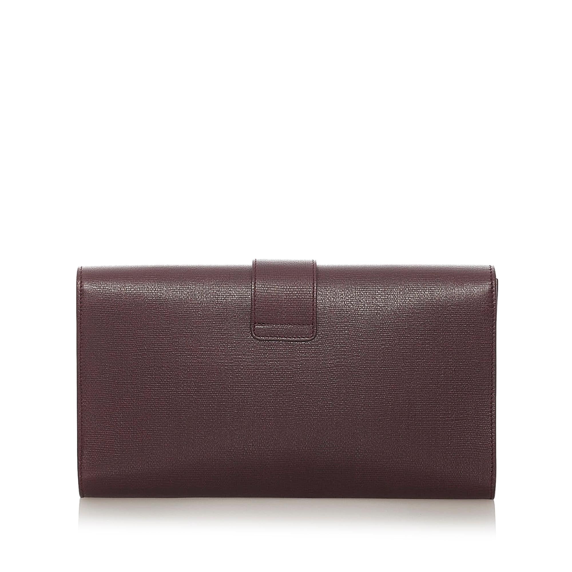 Saint Laurent Chyc Ligne Leather Clutch Bag (SHG-27874)
