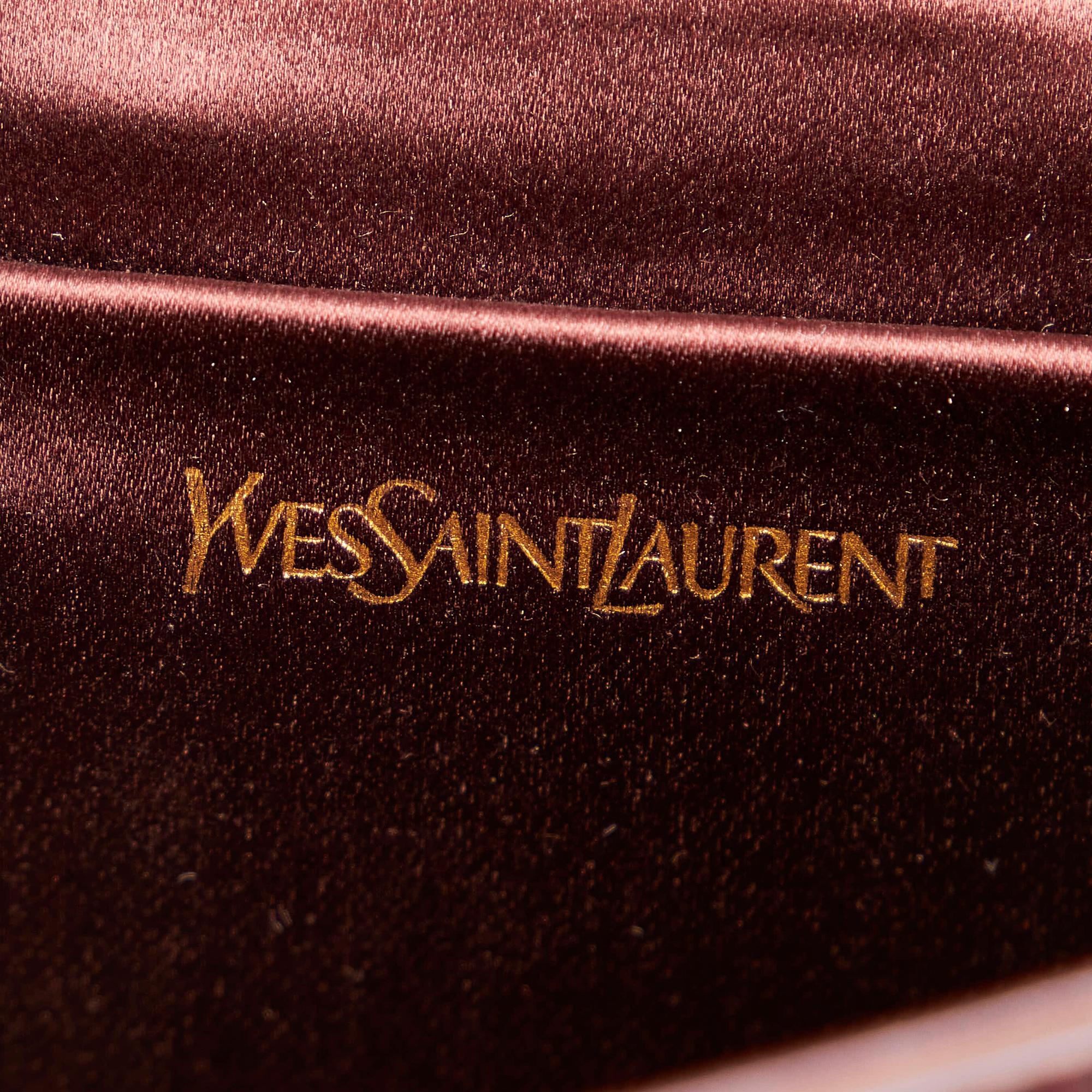 Saint Laurent Chyc Ligne Leather Clutch Bag (SHG-27874)