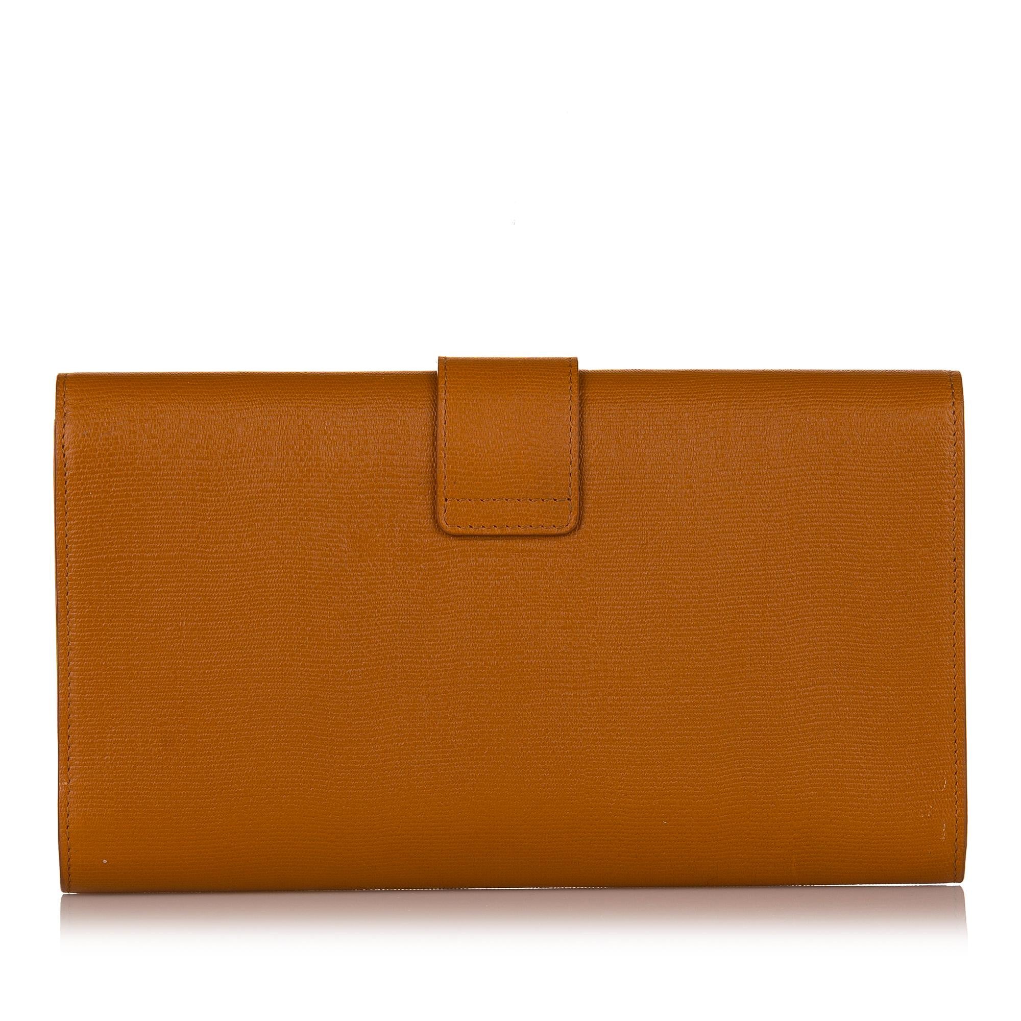 Saint Laurent Chyc Ligne Leather Clutch Bag (SHG-33667)