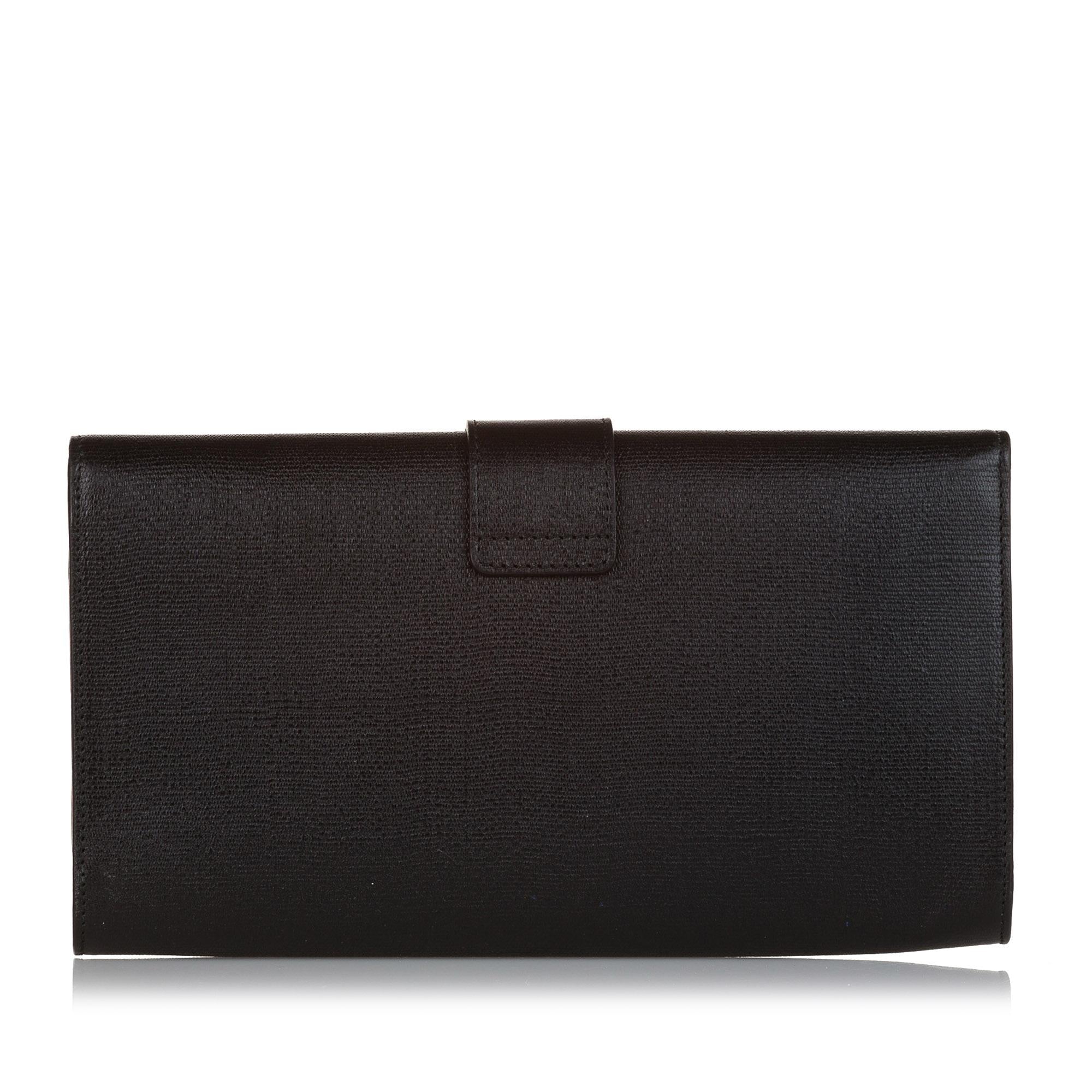 Saint Laurent Chyc Ligne Leather Clutch Bag (SHG-33674)