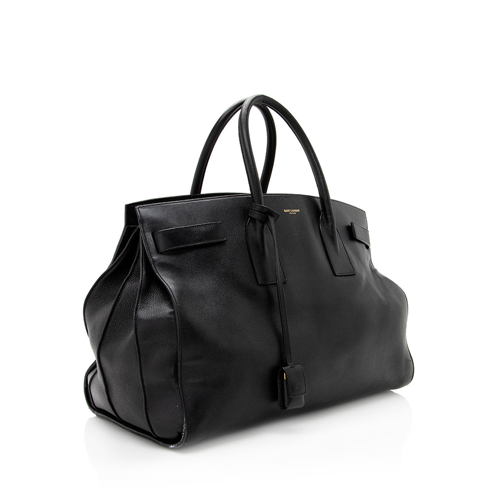 Saint Laurent Classic Calfskin Large Sac De Jour Tote (SHF-19251)