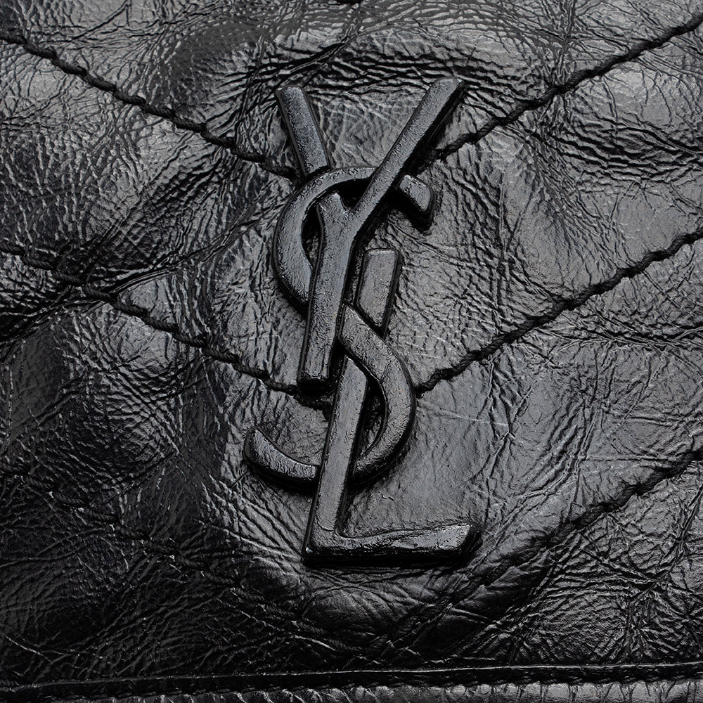 Saint Laurent Crinkled Calfskin Niki Chain Wallet (SHF-18521)