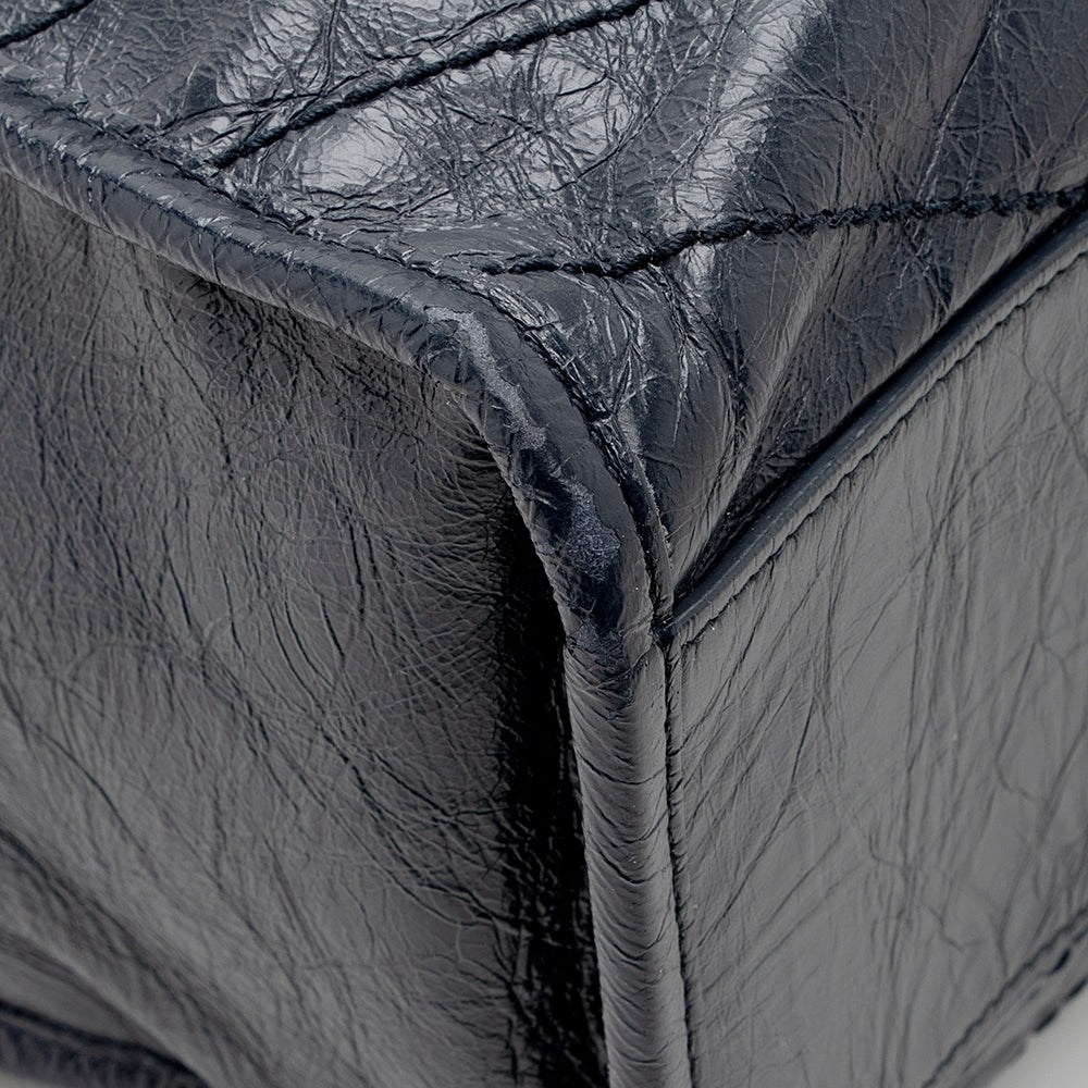 Saint Laurent Crinkled Calfskin Niki Large Shopping Tote (SHF-19423)