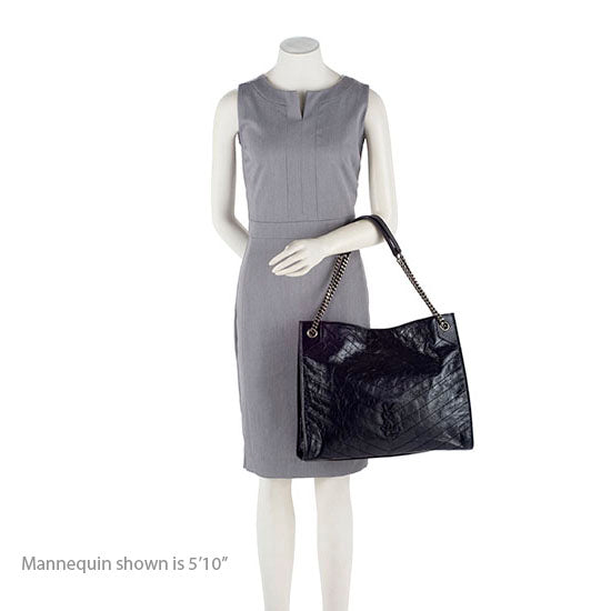 Saint Laurent Crinkled Calfskin Niki Large Shopping Tote (SHF-19423)