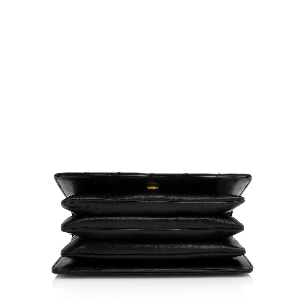 Saint Laurent Diamond Quilted Leather Monogram Angie Small Shoulder Bag (SHF-22533)