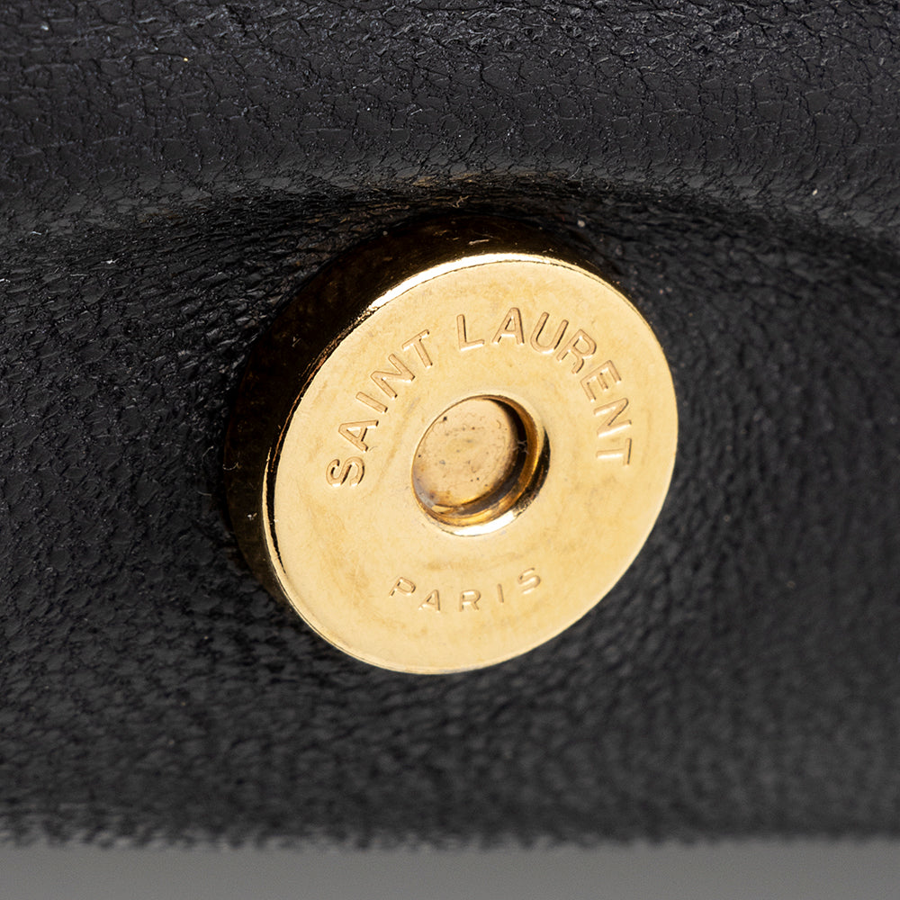 Saint Laurent Diamond Quilted Leather Monogram Angie Small Shoulder Bag (SHF-22533)