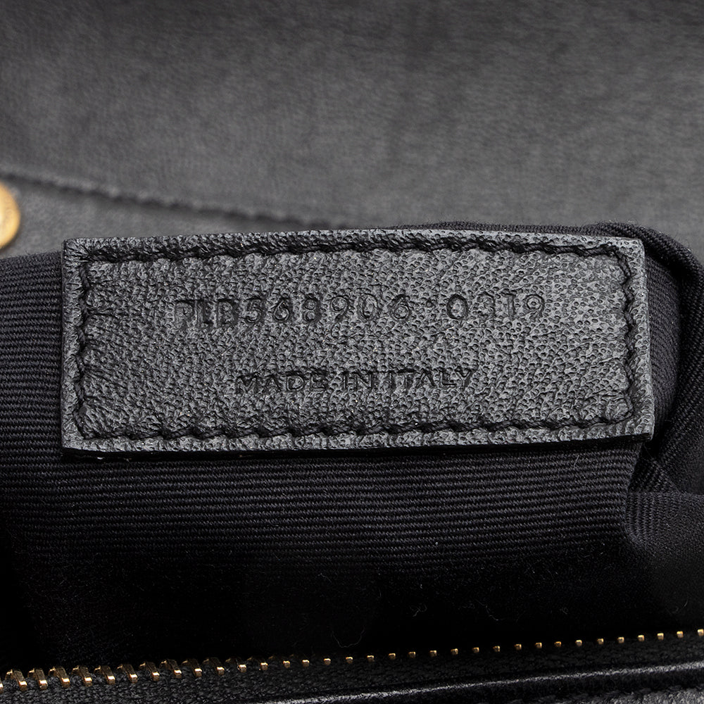 Saint Laurent Diamond Quilted Leather Monogram Angie Small Shoulder Bag (SHF-22533)