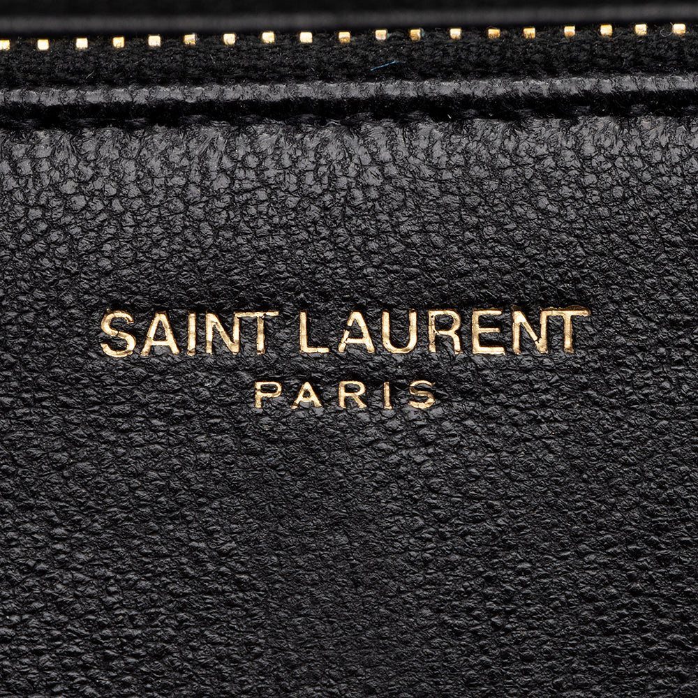 Saint Laurent Diamond Quilted Leather Monogram Angie Small Shoulder Bag (SHF-22533)