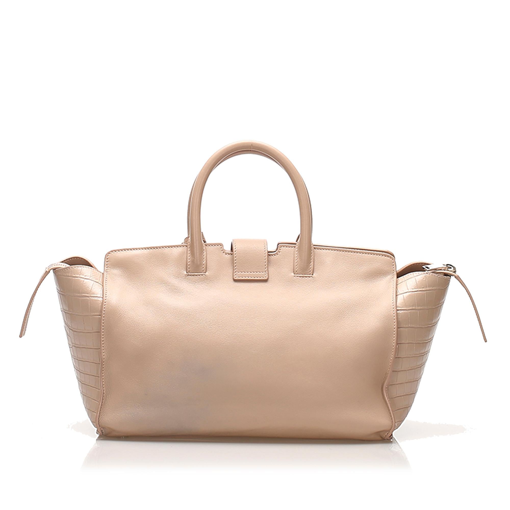 Saint Laurent Downtown Cabas Leather Satchel (SHG-24382)