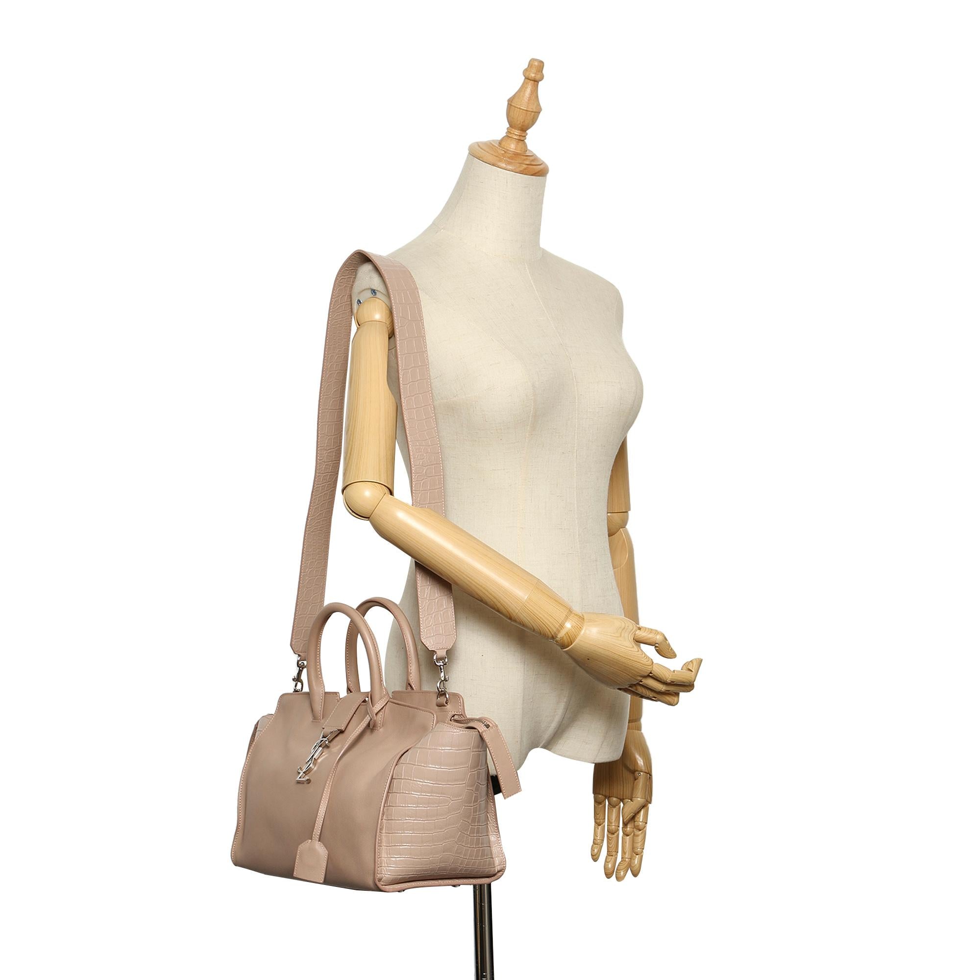 Saint Laurent Downtown Cabas Leather Satchel (SHG-24382)