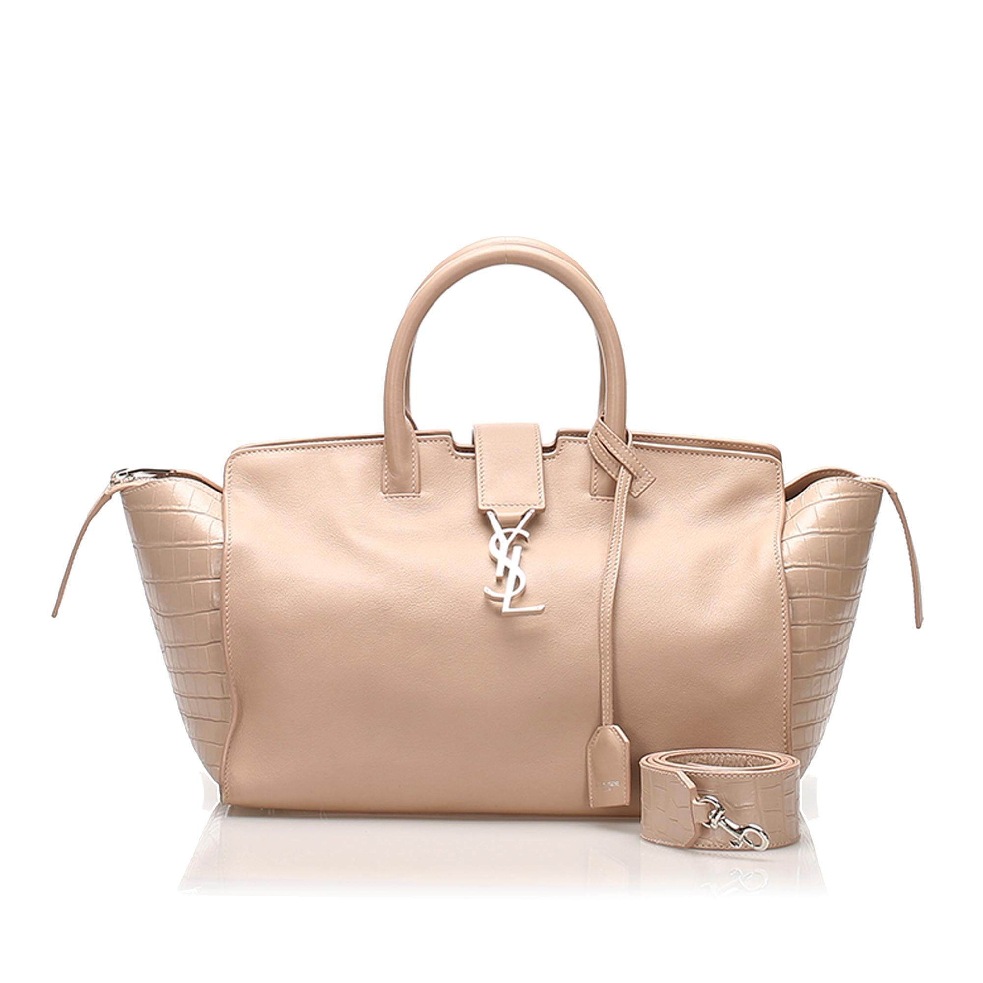 Saint Laurent Downtown Cabas Leather Satchel (SHG-24382)