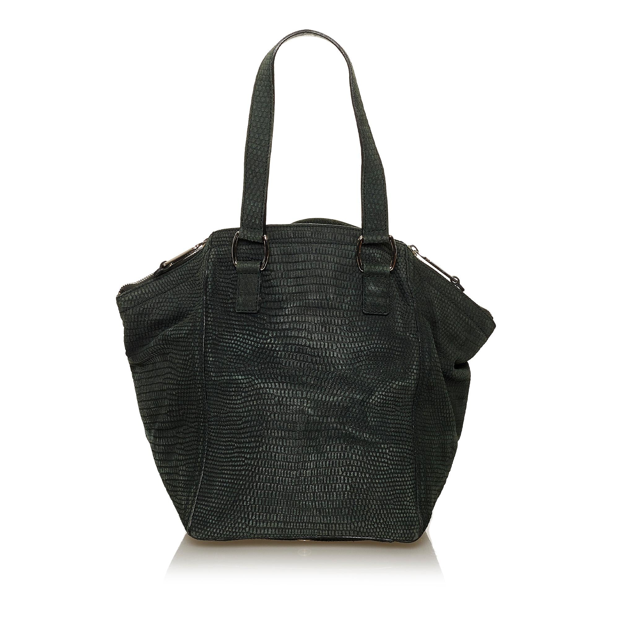 Saint Laurent Downtown Embossed Leather Tote Bag (SHG-28403)