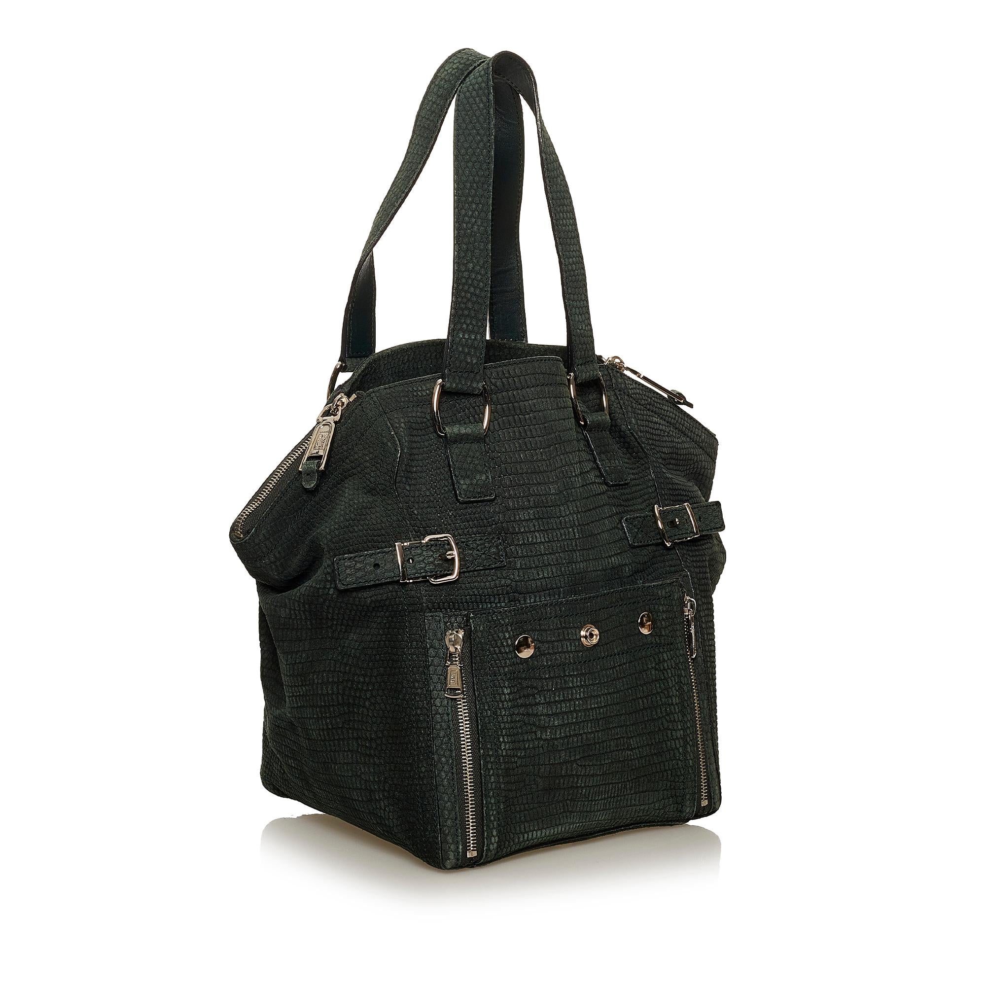 Saint Laurent Downtown Embossed Leather Tote Bag (SHG-28403)