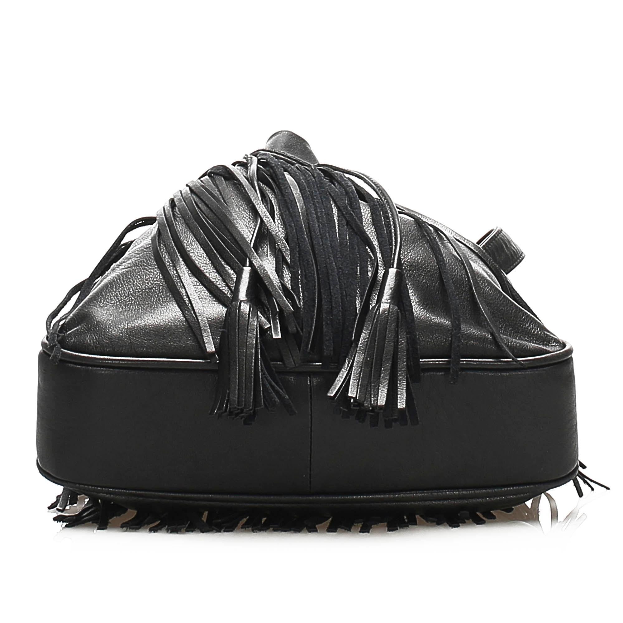 Saint Laurent Fringe Leather Shoulder Bag (SHG-23198)