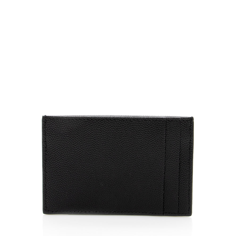 Saint Laurent Grain De Poudre Embossed Leather Uptown Card Case (SHF-18702)