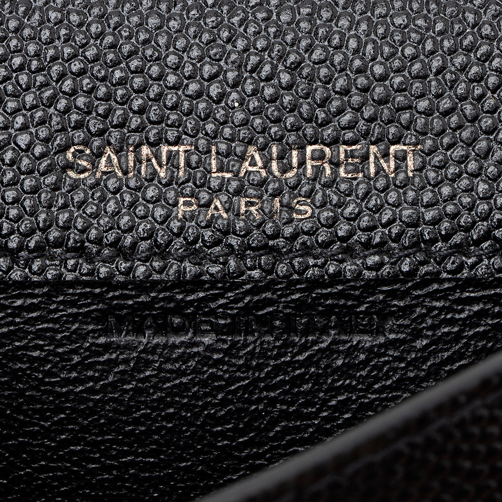 Saint Laurent Grain De Poudre Embossed Leather Uptown Card Case (SHF-18702)