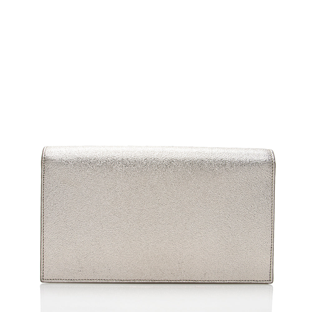 Saint Laurent Metallic Grain de Poudre Classic Kate Clutch (SHF-17619)