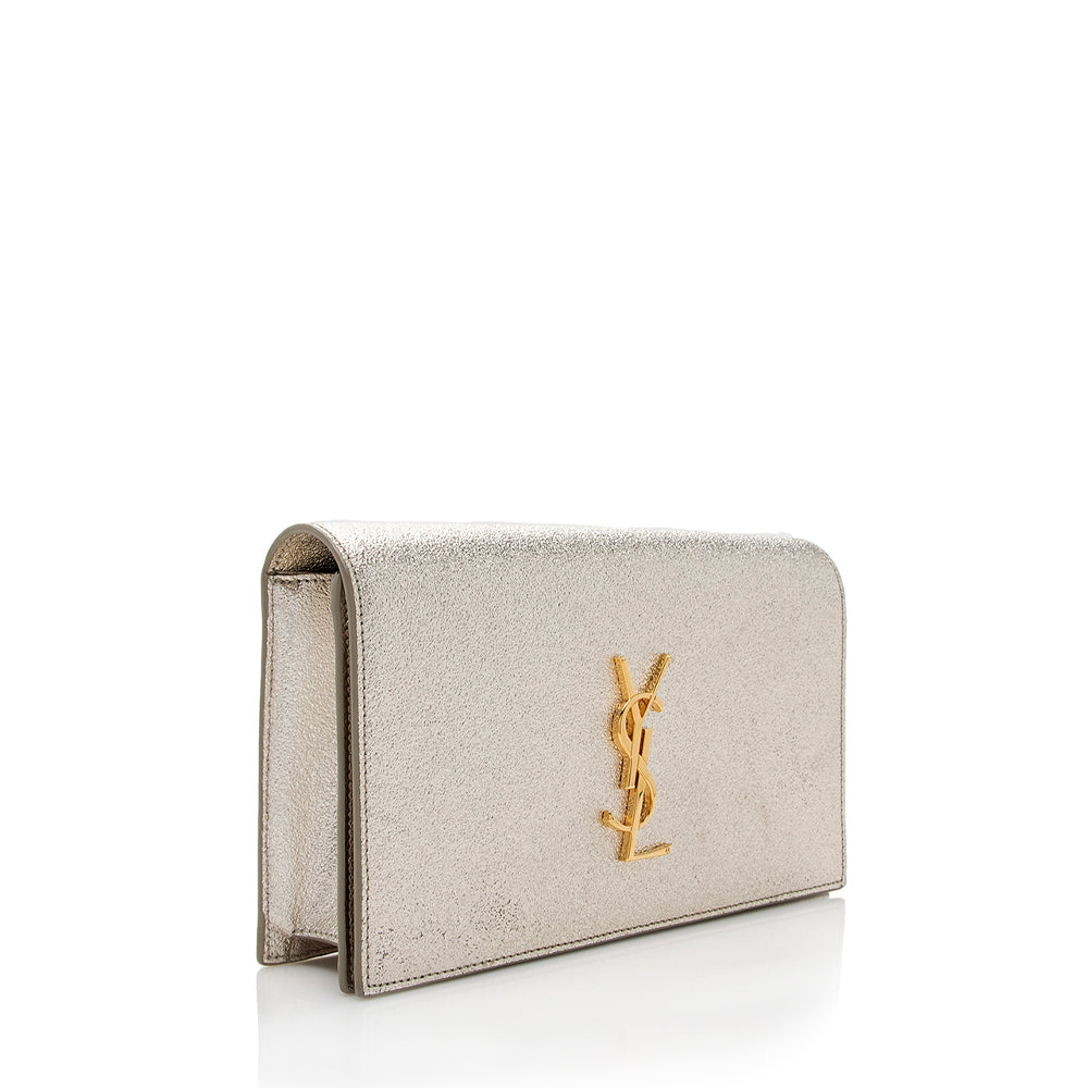 Saint Laurent Metallic Grain de Poudre Classic Kate Clutch (SHF-17619)