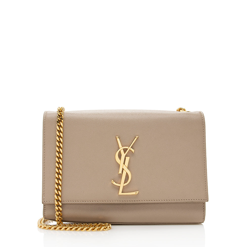 Saint Laurent Grain de Poudre Leather Classic Kate Chain Small Shoulder Bag (SHF-18573)