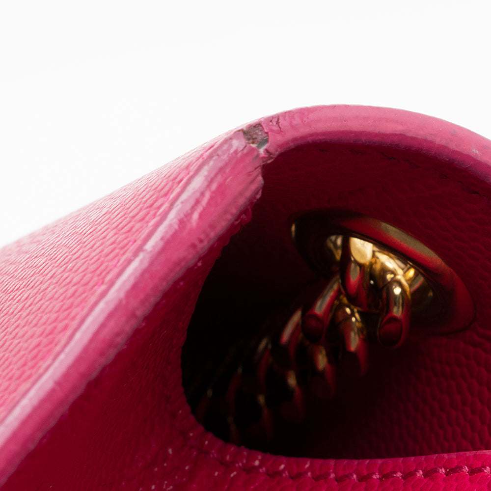 Saint Laurent Grain de Poudre Leather Classic Kate Chain Small Shoulder Bag (SHF-20743)