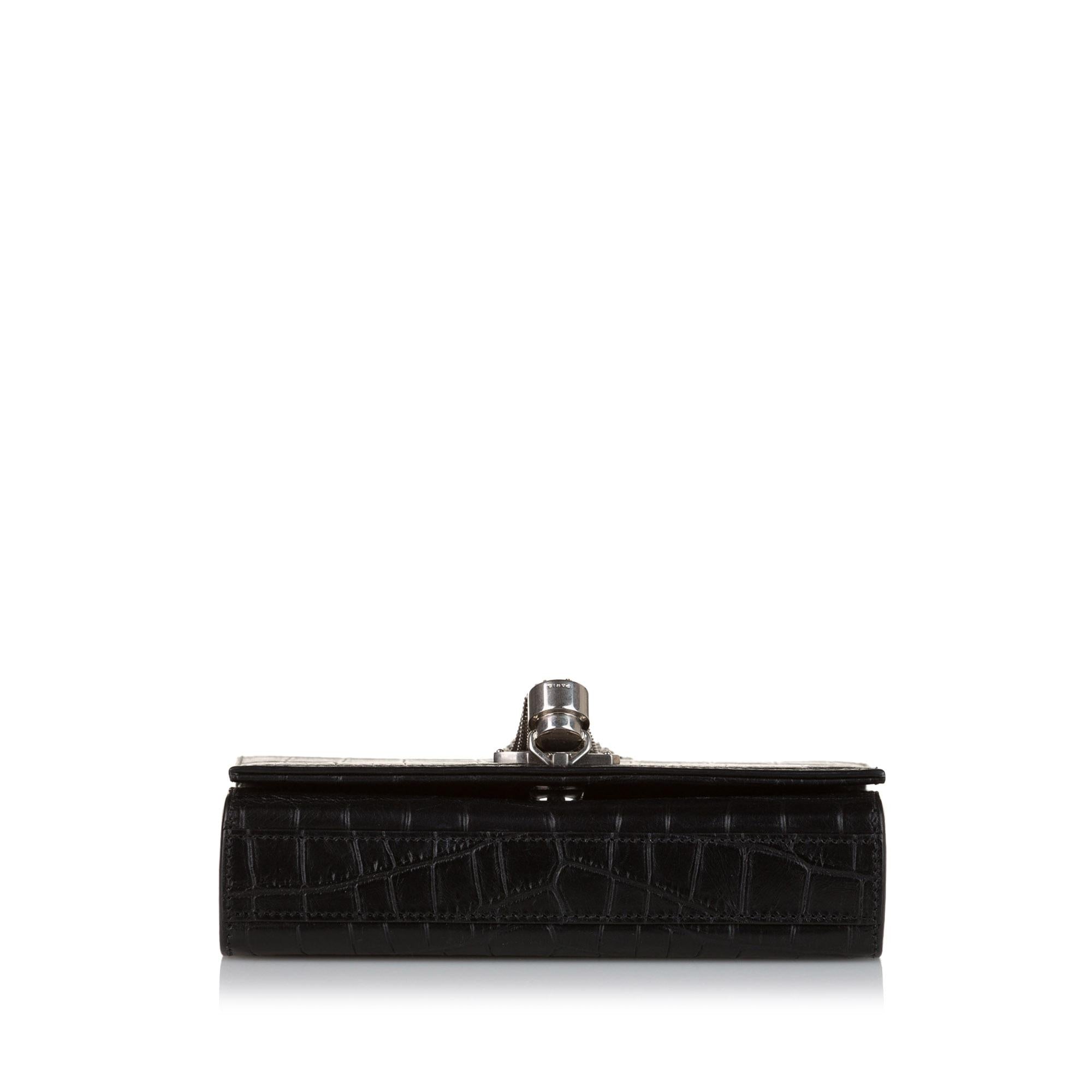 Saint Laurent Kate Embossed Leather Crossbody Bag (SHG-34527)