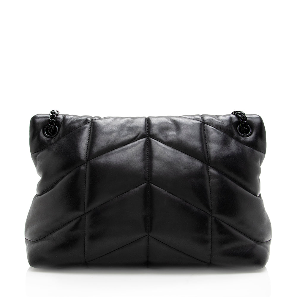 Saint Laurent Lambskin Puffer LouLou Small Shoulder Bag (SHF-18207)