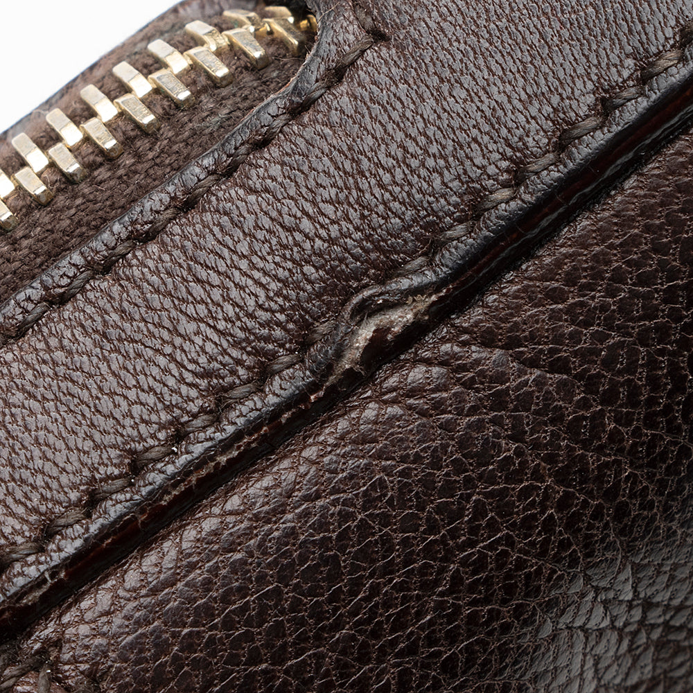 Saint Laurent Leather Braided Handle Hobo (SHF-19707)