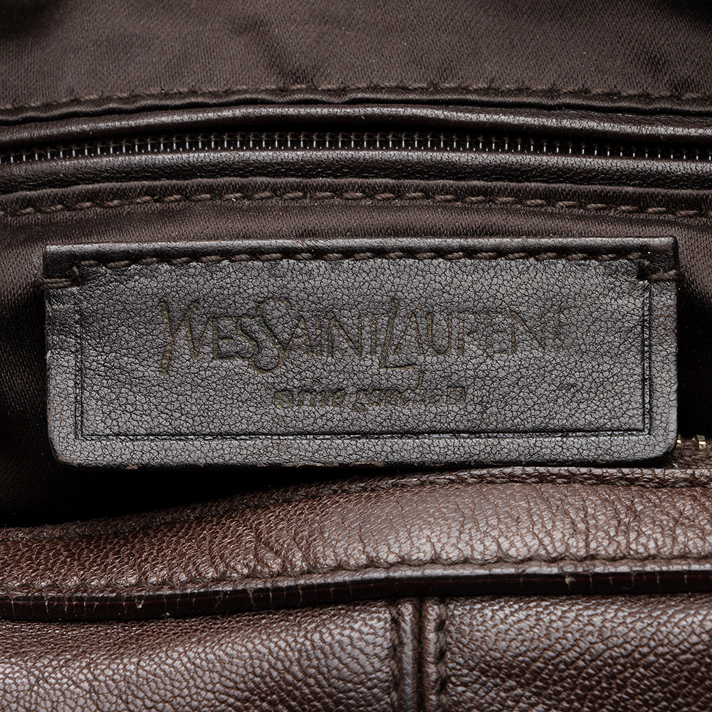 Saint Laurent Leather Braided Handle Hobo (SHF-19707)