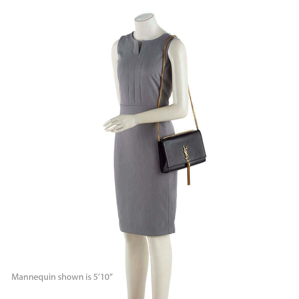 Saint Laurent Leather Monogram Kate Tassel Medium Shoulder Bag - FINAL SALE (SHF-18858)