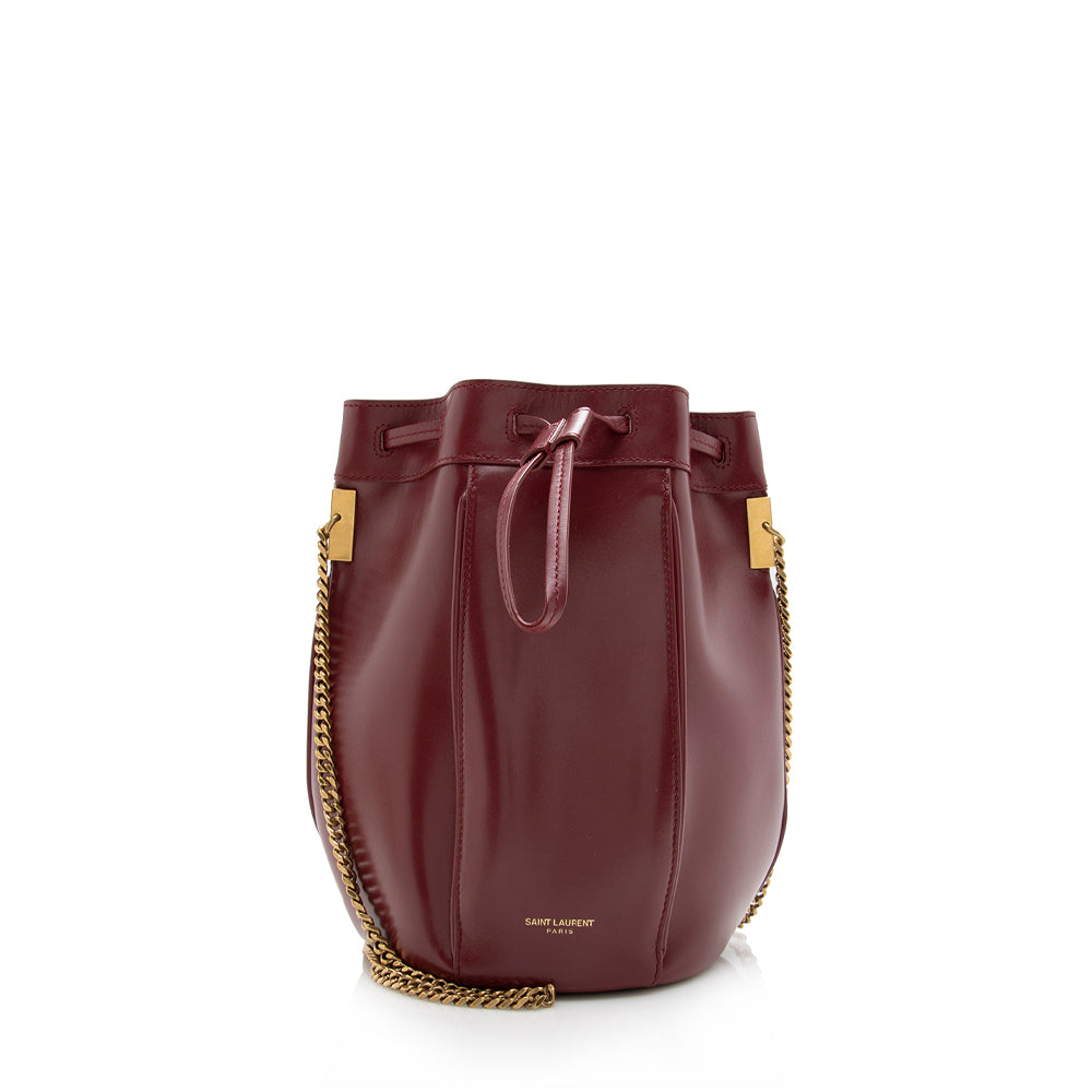 Saint Laurent Leather Small Talitha Bucket Bag - FINAL SALE (SHF-16532)