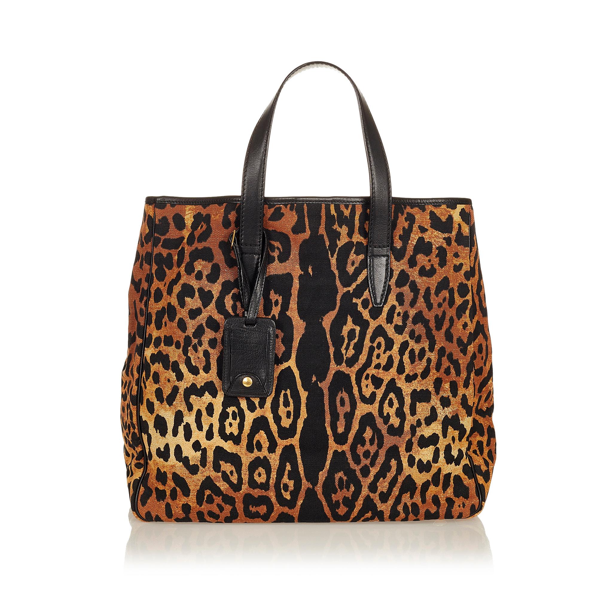 Saint Laurent Leopard Print Tote Bag (SHG-31053)