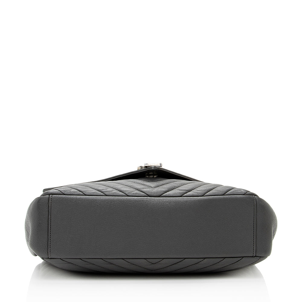 Saint Laurent Matelasse Calfskin Classic Monogram College Large Shoulder Bag (SHF-19141)