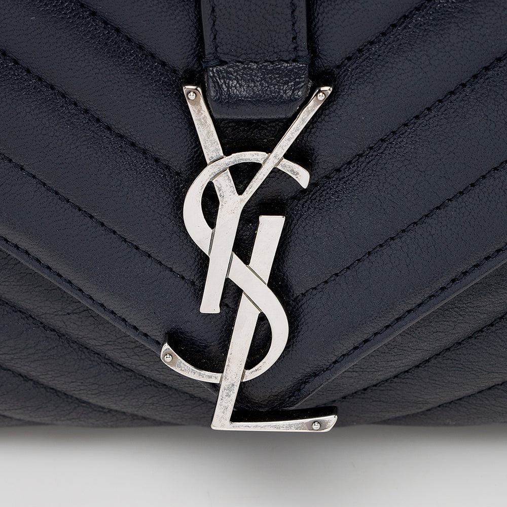 Saint Laurent Matelasse Calfskin Classic Monogram College Large Shoulder Bag (SHF-18581)