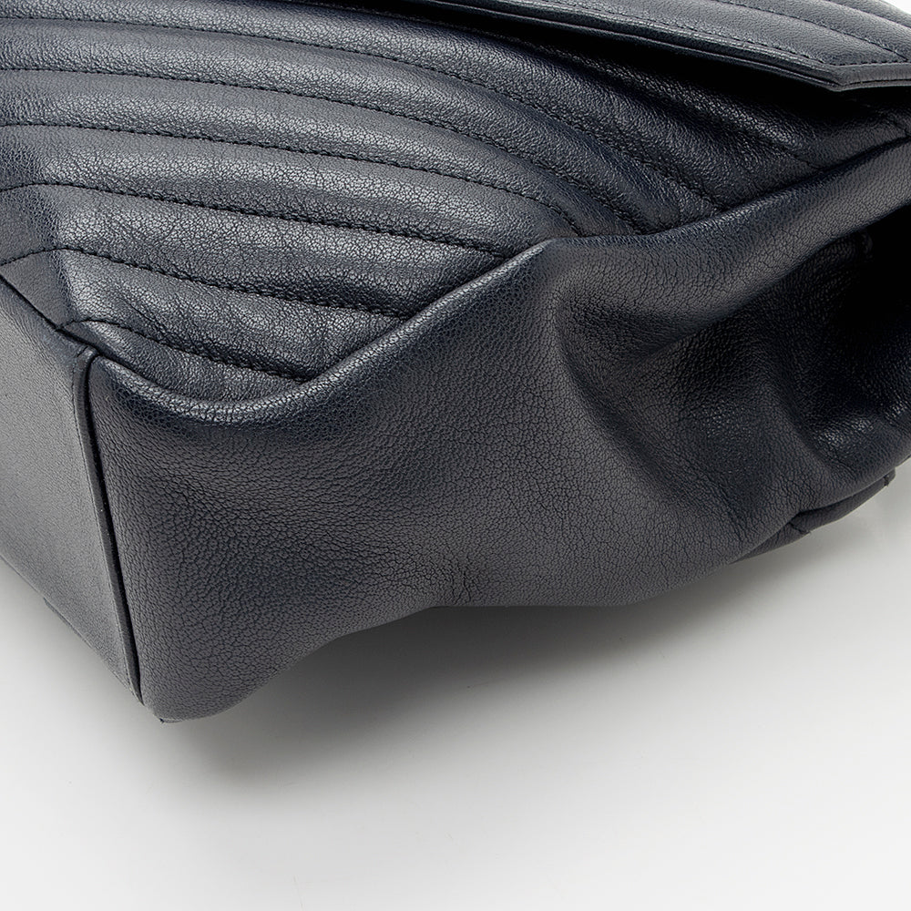 Saint Laurent Matelasse Calfskin Classic Monogram College Large Shoulder Bag (SHF-18581)