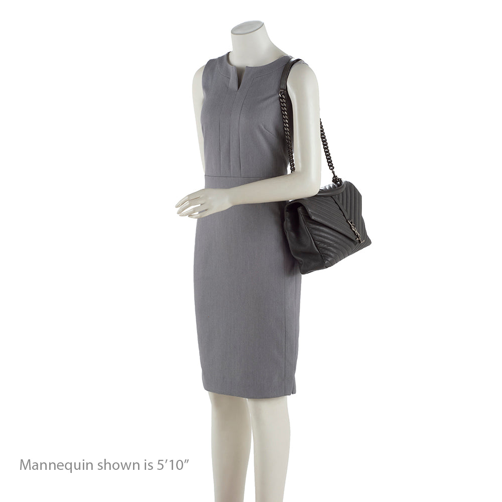 Saint Laurent Matelasse Calfskin Classic Monogram College Large Shoulder Bag (SHF-19141)