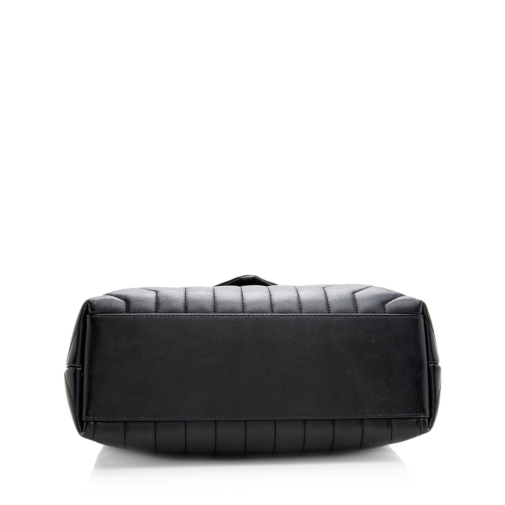 Saint Laurent Matelasse Calfskin Monogram LouLou Chain Medium Shoulder Bag (SHF-19046)