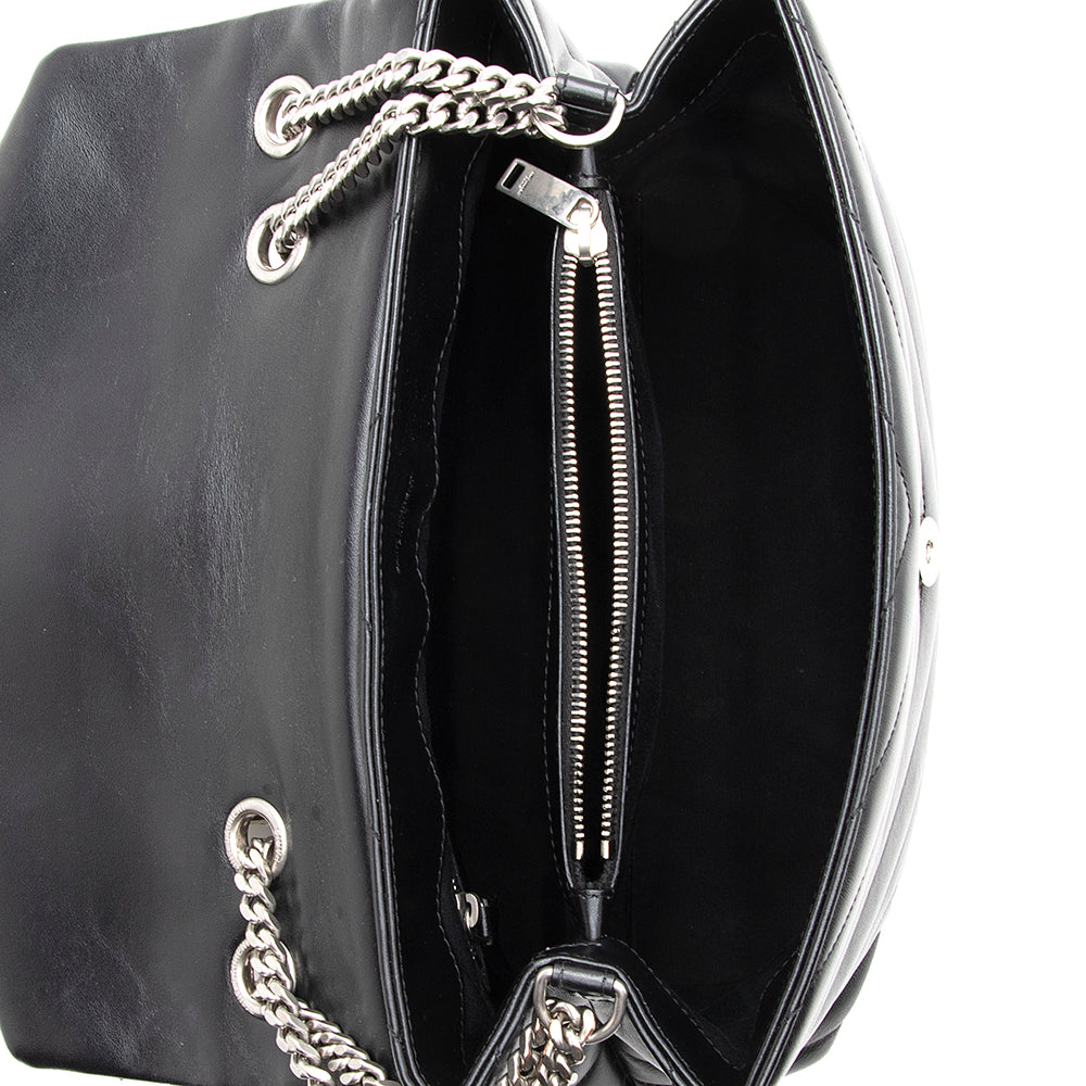 Saint Laurent Matelasse Calfskin Monogram LouLou Chain Medium Shoulder Bag (SHF-19046)