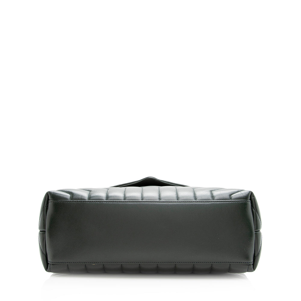 Saint Laurent Matelasse Calfskin Monogram LouLou Chain Medium Shoulder Bag (SHF-20578)